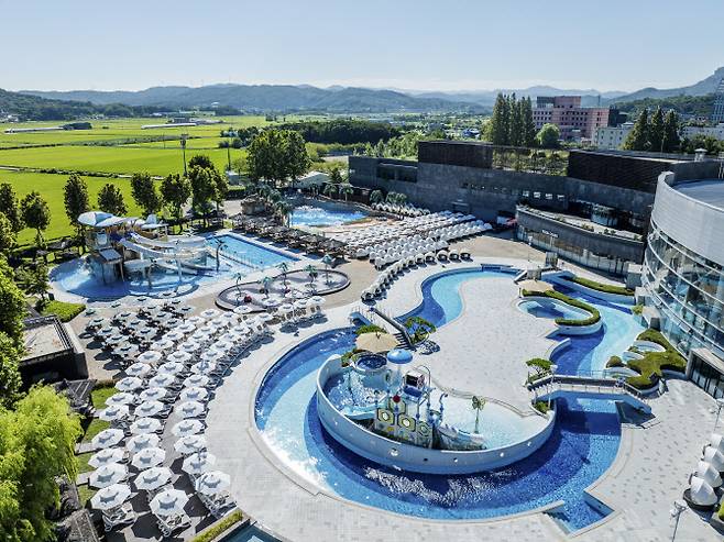 아산 파라다이스도고의 야외 스파 모습.&nbsp; 파라다이스도고&nbsp;