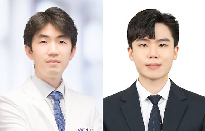 (사진 왼쪽부터) 서울대병원 정형외과 노두현 교수, 김지산 연구원. /사진=서울대병원