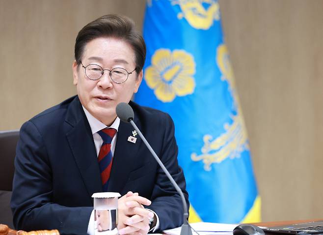 이재명 대통령이 5일 서울 용산 대통령실 청사에서 열린 국무회의에서 발언하고 있다. 연합뉴스