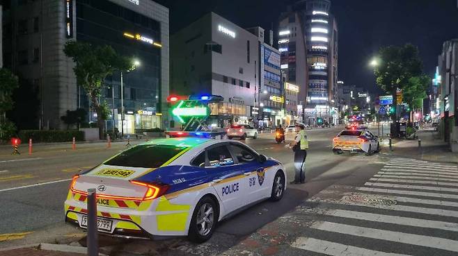 단속 현장. 충북경찰청 제공