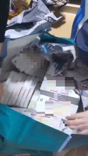 가전제품 도매업 법인의 대표 B씨는 거짓세금계산서로 부가가치세를 체납했다. 국세청이 B씨의 주소지를 수색한 결과 신문지로 덮어 쓰레기로 위장한 10만원권 수표 다발을 발견했다./국세청