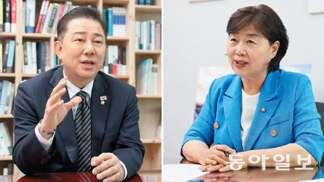 왼쪽부터 더불어민주당 김병기 의원, 서영교 의원. 장승윤 기자 tomato99@donga.com