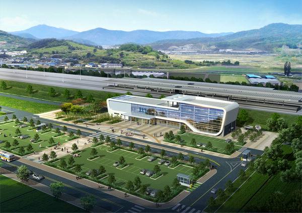 부전~마산 복선전철 구간에 들어설 장유역 조감도.  국제신문DB