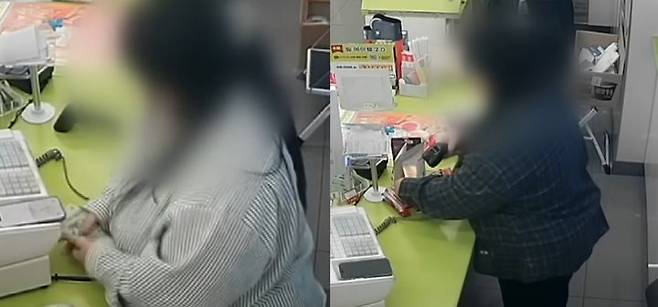 [서울=뉴시스] 범행을 저지르고도 당당한 편의점 알바생의 모습. (출처=JTBC '사건반장') 2025.06.10. photo@newsis.com *재판매 및 DB 금지