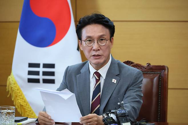 김민석 국무총리 후보자가 10일 서울 종로구 통의동 청문회 준비단 사무실에서 기자간담회를 하고 있다. ⓒ연합뉴스