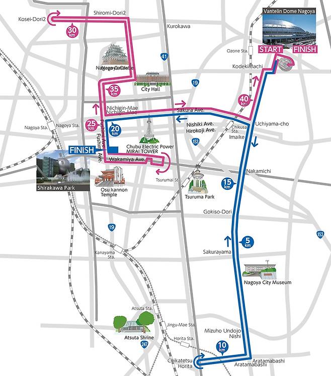 나고야 마라톤 코스 사진 출처 : 나고야 마라톤 조직위 제공