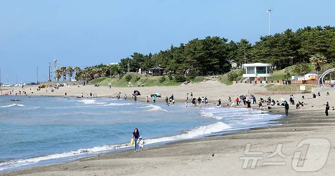 제주시 이호테우해수욕장에서 나들이객들이 휴일을 즐기고 있다. 2025.6.3/뉴스1 ⓒ News1 오미란 기자