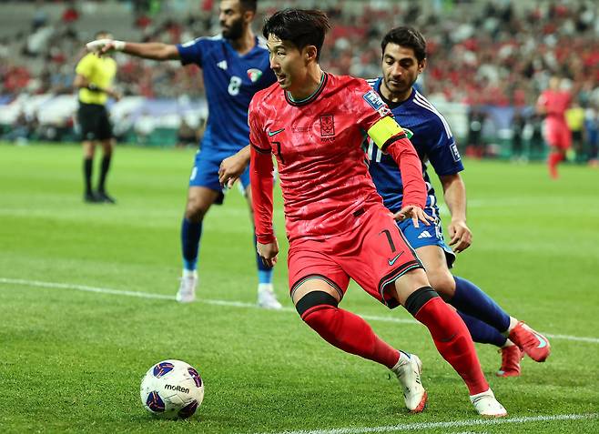 10일 대한민국과 쿠웨이트의 경기, 대한민국 손흥민이 공격을 시도하고 있다. 2025.6.10/뉴스1 ⓒ News1 김도우 기자