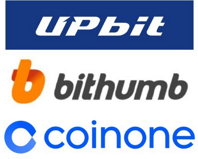 국내 가상자산 거래소 업비트·빗썸·코인원 로고 ⓒ각 사