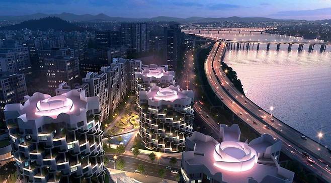 한남4구역 '래미안 글로우 힐즈 한남' 조감도. 사진=삼성물산