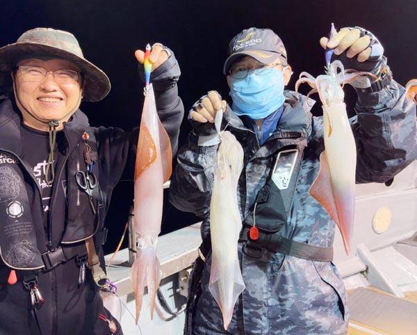 부산권에서 낚은 한치.