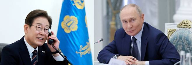 이재명 대통령과 블라디미르 푸틴 러시아 대통령. / 사진=뉴시스