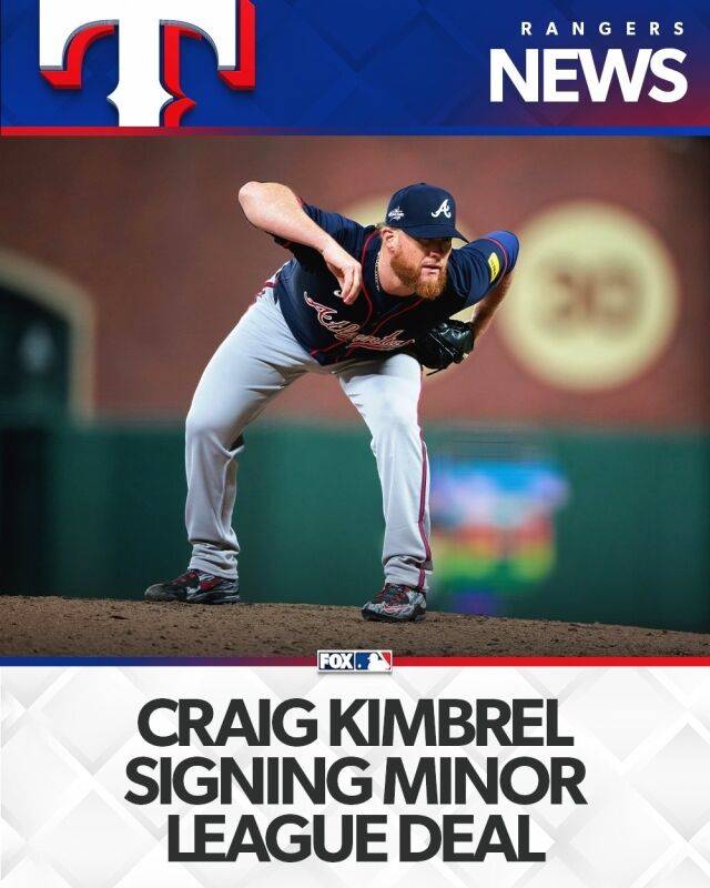 텍사스 레인저스와 마이너리그 계약을 맺은 크레이그 킴브렐./FOX 스포츠 SNS