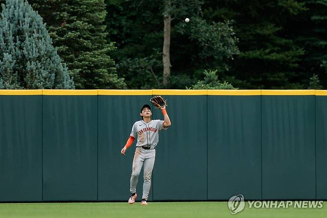 중견수 이정후의 안정적인 포구 [Imagn Images=연합뉴스]