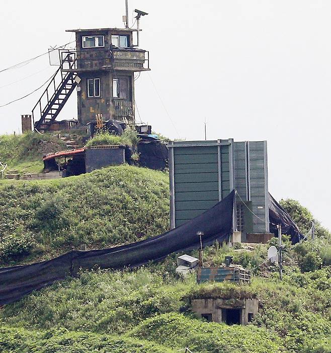 경기 파주시 접경 지역에 설치된 대북확성기.