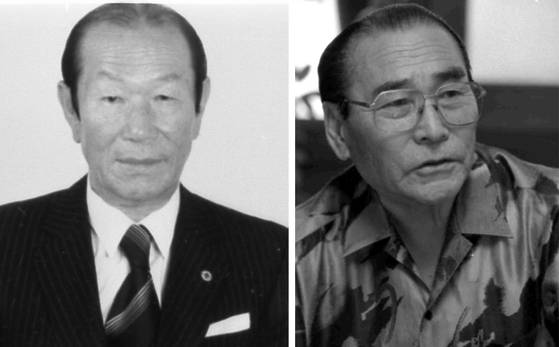 왼쪽부터 '굳세어라 금순아'의 박시춘 작곡가, '단장의 미아리고개'의 반야월 작사가.