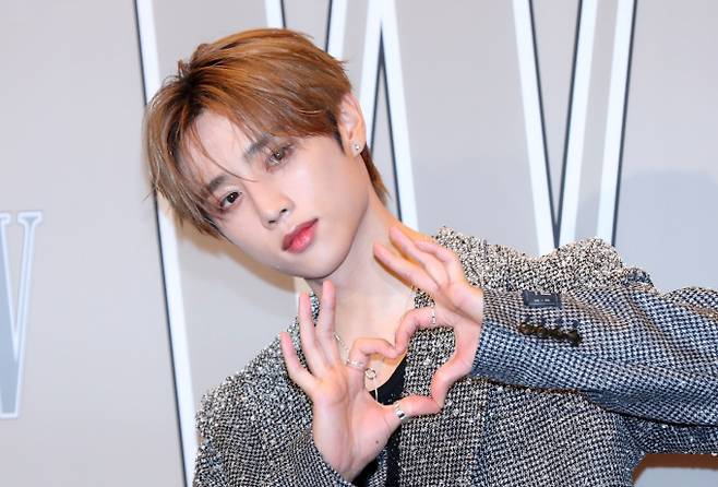 그룹 더보이즈 선우가 '먹금' 논란에 대해 공식 사과했다. 사진은 지난해 10월 서울 종로구 포시즌스호텔에서 열린 더블유 코리아 제19회 유방암 인식 향상 캠페인 자선 행사 'LOVR YOUR W'에 참석한 그룹 더보이즈 멤버 선우. /사진=뉴시스