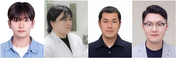 사진 왼쪽부터 이치호 학부생, 문슬기 박사, 김종진 교수, 정승현 교수.