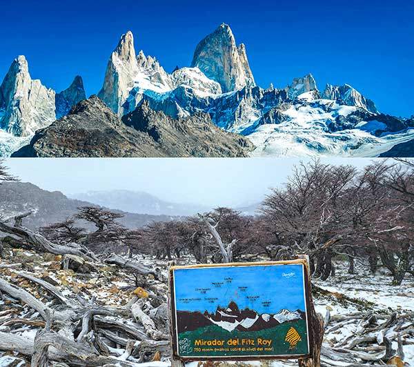 피츠로이 봉우리들을 조망하는 전망대. 비행기를 몇 번 갈아타고 먼 길을 돌아왔건만, 구름이 잔뜩 끼어 아무것도 보이지 않는다. 그래서 수없이 보아왔던 사진 풍경(위 사진)을 머릿속에서 꺼내 피츠로이 방향에 그려 보았다. 사진 arto marttinen