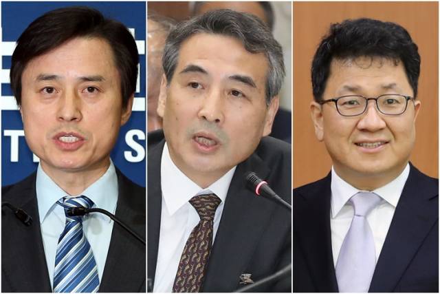 더불어민주당이 12일 ‘3대 특검법(내란특검법·김건희특검법·채 해병 특검법)’에 따른 특별검사 후보자로 조은석(왼쪽부터) 전 감사원장 직무대행, 민중기 전 서울중앙지방법원장, 이윤제 명지대 교수 등 3인을 추천했다. 연합뉴스