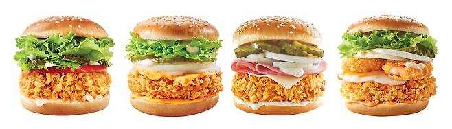 휠렛버거 4종 이미지.(맘스터치 제공)