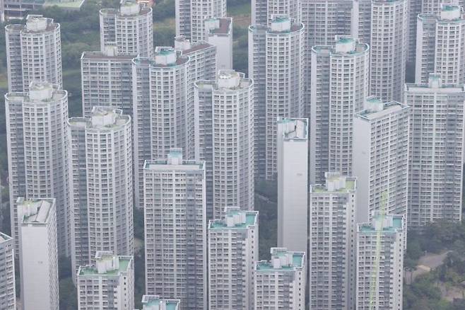 서울 송파구 서울스카이에서 본 일대 아파트. 연합뉴스