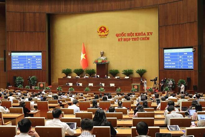 베트남 국회는 12일 행정구역 개편 결의안을 공식 통과시켰다. 베트남 정부 제공