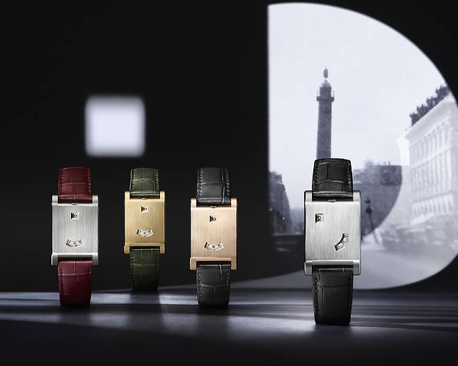 탱크 아 기쉐는 시곗바늘 없이 시각을 알려주는 시계다. 한정 생산해 소장가치가 높다. 사진 까르띠에