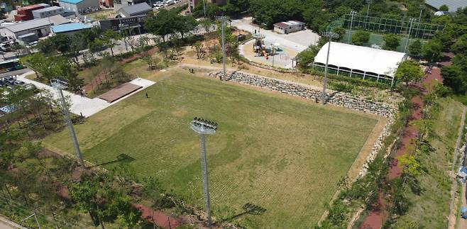 새로 조성한 수원시 당수체육공원 전경. /사진제공=수원시