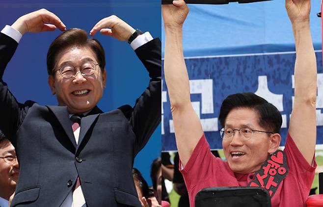 지난 4일 취임한 이재명 대통령(왼쪽)과 국민의힘 김문수 전 대선후보(오른쪽). 연합뉴스