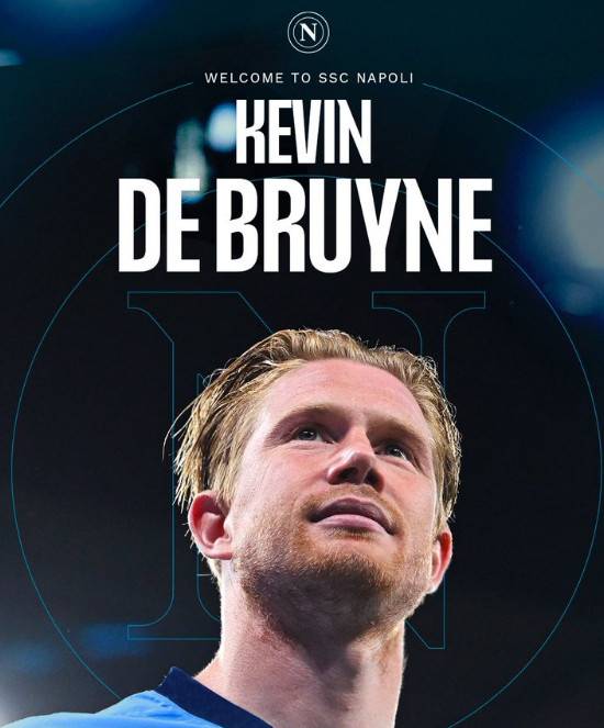 케빈 더 브라위너. /사진=나폴리 공식 SNS 갈무리
