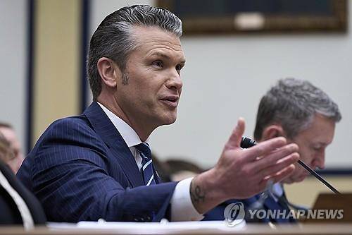 헤그세스 미 국방장관 [AP 연합뉴스 자료사진 재판매 및 DB금지]