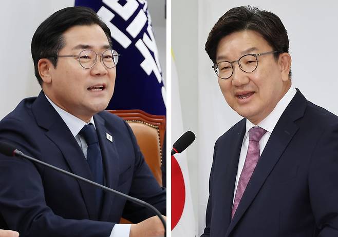 박찬대 전 더불어민주당 원내대표, 권성동 전 국민의힘 원내대표. / 사진=연합뉴스