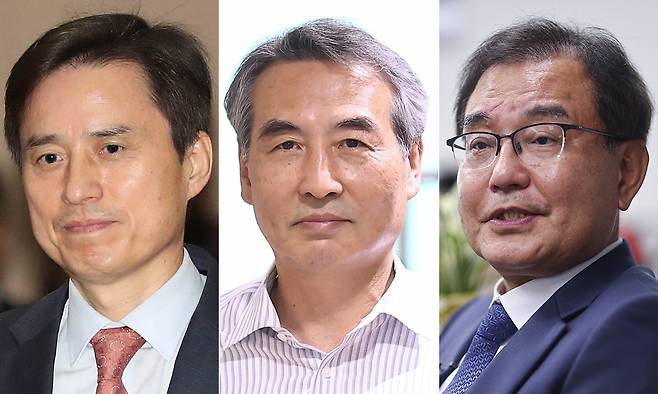 내란 특검에 임명된 조은석 전 서울고검장(왼쪽부터), 김건희 특검에 임명된 민중기 전 서울중앙지법원장, 순직 해병 특검에 임명된 이명현 전 국방부 검찰단 고등검찰부장. 연합뉴스