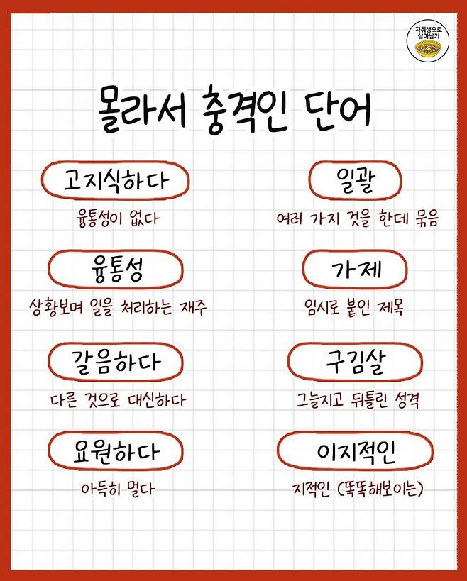 요즘 애들 잘 모른다는 단어 총정리