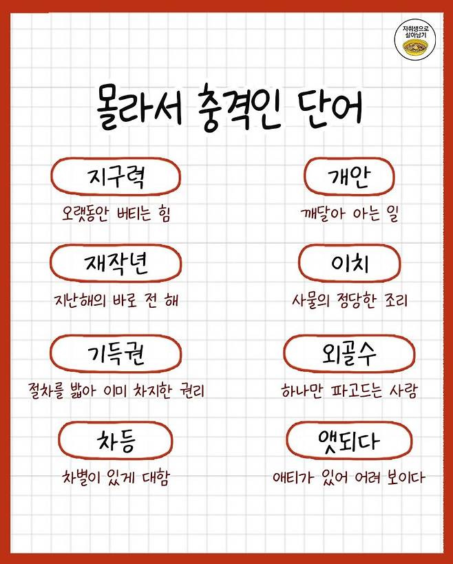 요즘 애들 잘 모른다는 단어 총정리