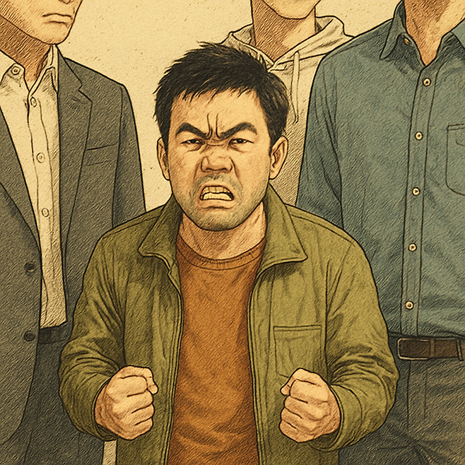 흑화한 키 작은 남자 /AI 생성형 이미지