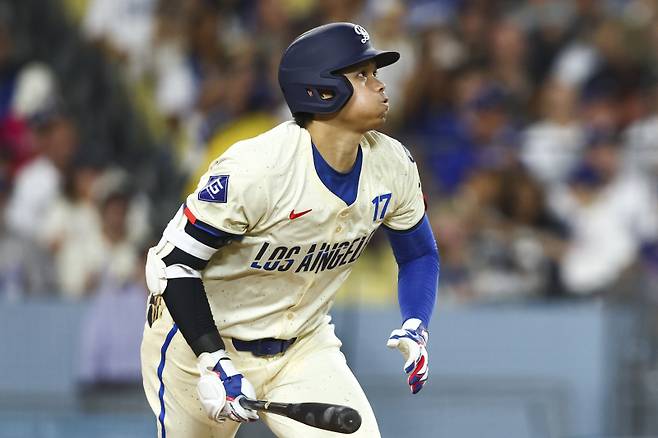 <yonhap photo-4467="">오타니가 15일(한국시간) 샌프란시스 자이언츠전에서 홈런 2개를 치며 시즌 25호를 마크했다. (AP Photo/Jessie Alcheh)/2025-06-15 13:34:38/ <저작권자 ⓒ 1980-2025 ㈜연합뉴스. 무단 전재 재배포 금지, AI 학습 및 활용 금지></yonhap>