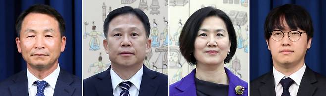 왼쪽부터 김현종 1차장(전 문재인 정부 청와대 국방개혁비서관), 임웅순 2차장(주캐나다 대사), 오현주 3차장(주교황청대한민국대사관 특명전권대사), 하정우 AI미래기획수석(네이버클라우드 AI 혁신센터장). 연합뉴스