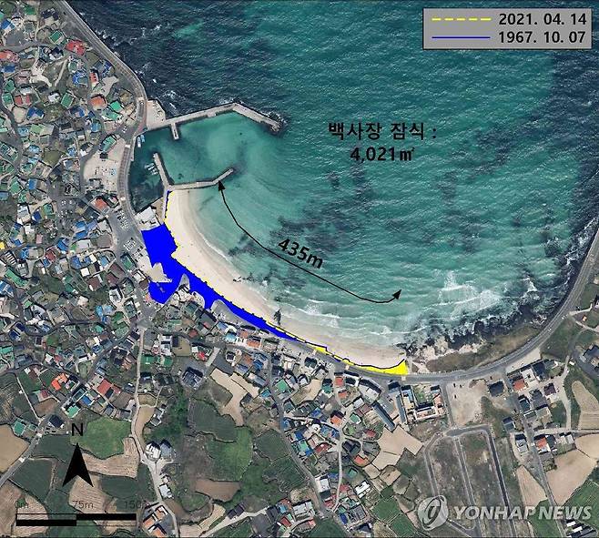 2021년 월정 백사장 [해양수산부 연안포털 제공.재판매 및 DB 금지]