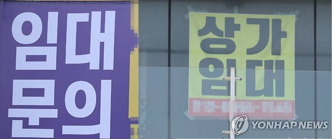 제주 월정 해변 부근의 상가임대 현수막 [촬영 고성식]