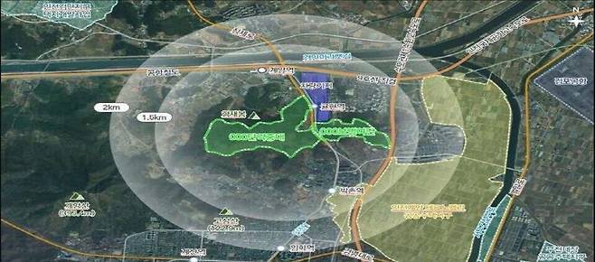 ▲&nbsp;인천도시철도 1호선 귤현역 인근 탄약고와 군부대 위치도. /자료=인천시