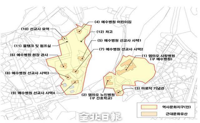 전주 선교기지 대상 주요 유적 현황 /전주시