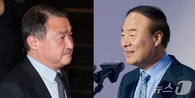 노태문 삼성전자 DX부문장 직무대행 사장(왼쪽)과 전영현 삼성전자 디바이스솔루션(DS)부문장(부회장)/뉴스1 자료 사진