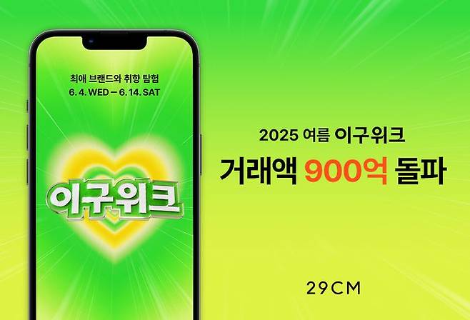 2025 여름 이구위크 거래액 900억 돌파 포스터. ⓒ29CM
