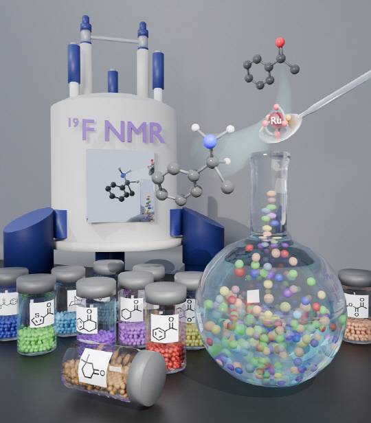 KAIST가 개발한 '불소 핵자기공명분광기 기반 다기질 스크리닝 기술' 개념도.  KAIST 제공