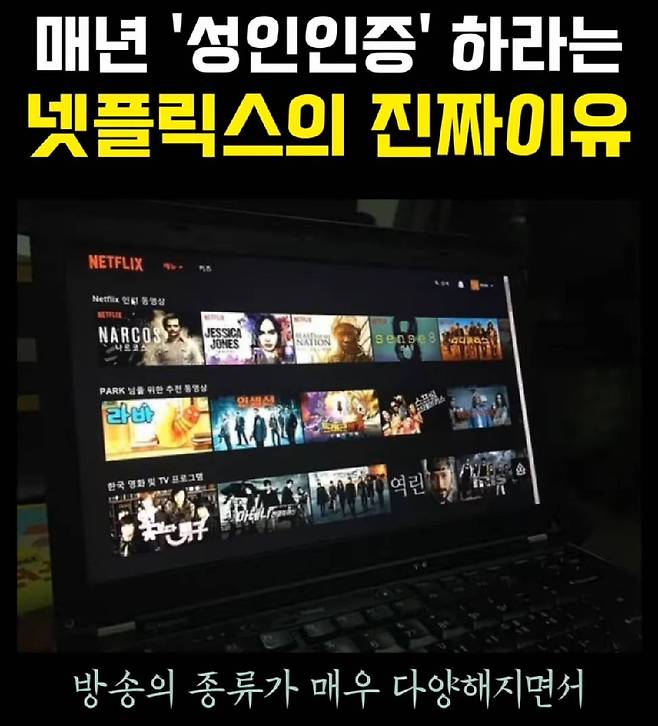 넷플릭스에서 성인인증을 매번 해야하는 이유