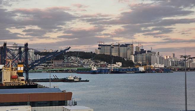 부산항 컨테이너 터미널 전경. 사진=변옥환 기자