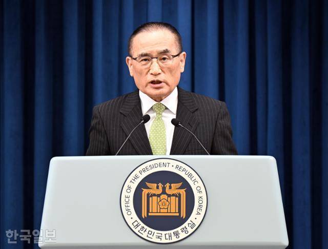 위성락 국가안보실장이 15일 대통령실 브리핑룸에서 이재명 대통령 G7 정상 외교 관련 브리핑을 하고 있다. 왕태석 선임기자