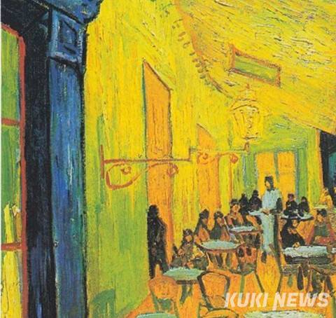 <밤의 카페 테라스> 부분